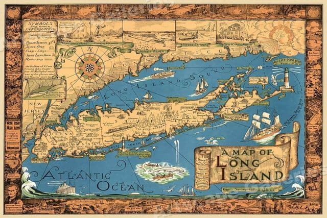 Mapa antiguo de Long Island