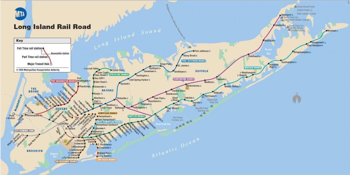 Mapa de las estaciones de metro de Long Island