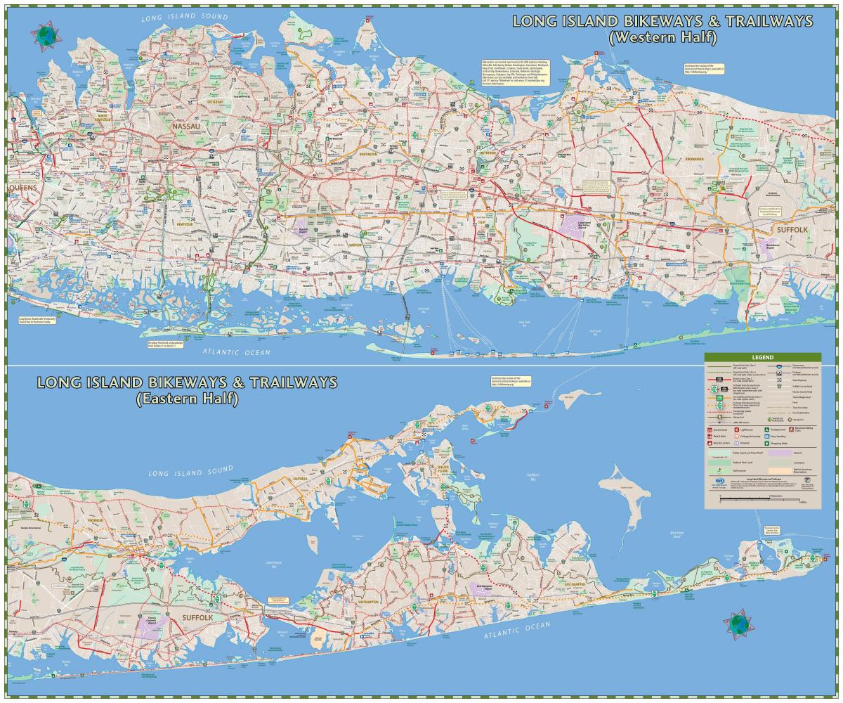 Mapa del carril bici de Long Island