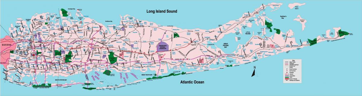 Mapa de la ciudad de Long Island