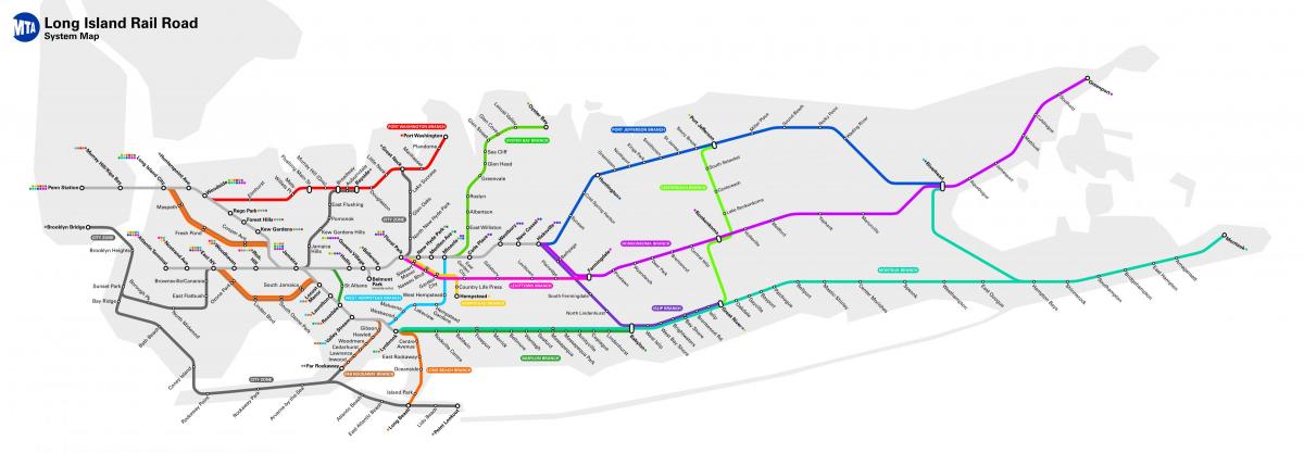 Mapa de las estaciones de tren de Long Island