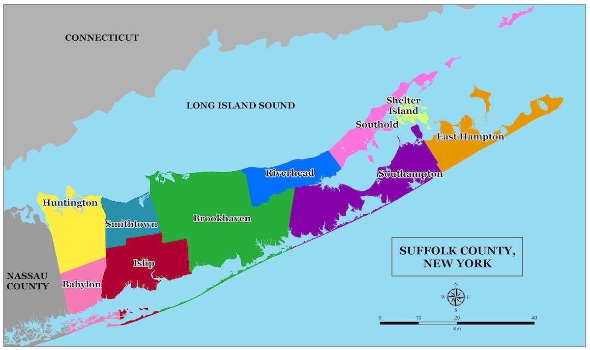 Mapa de los barrios de Long Island